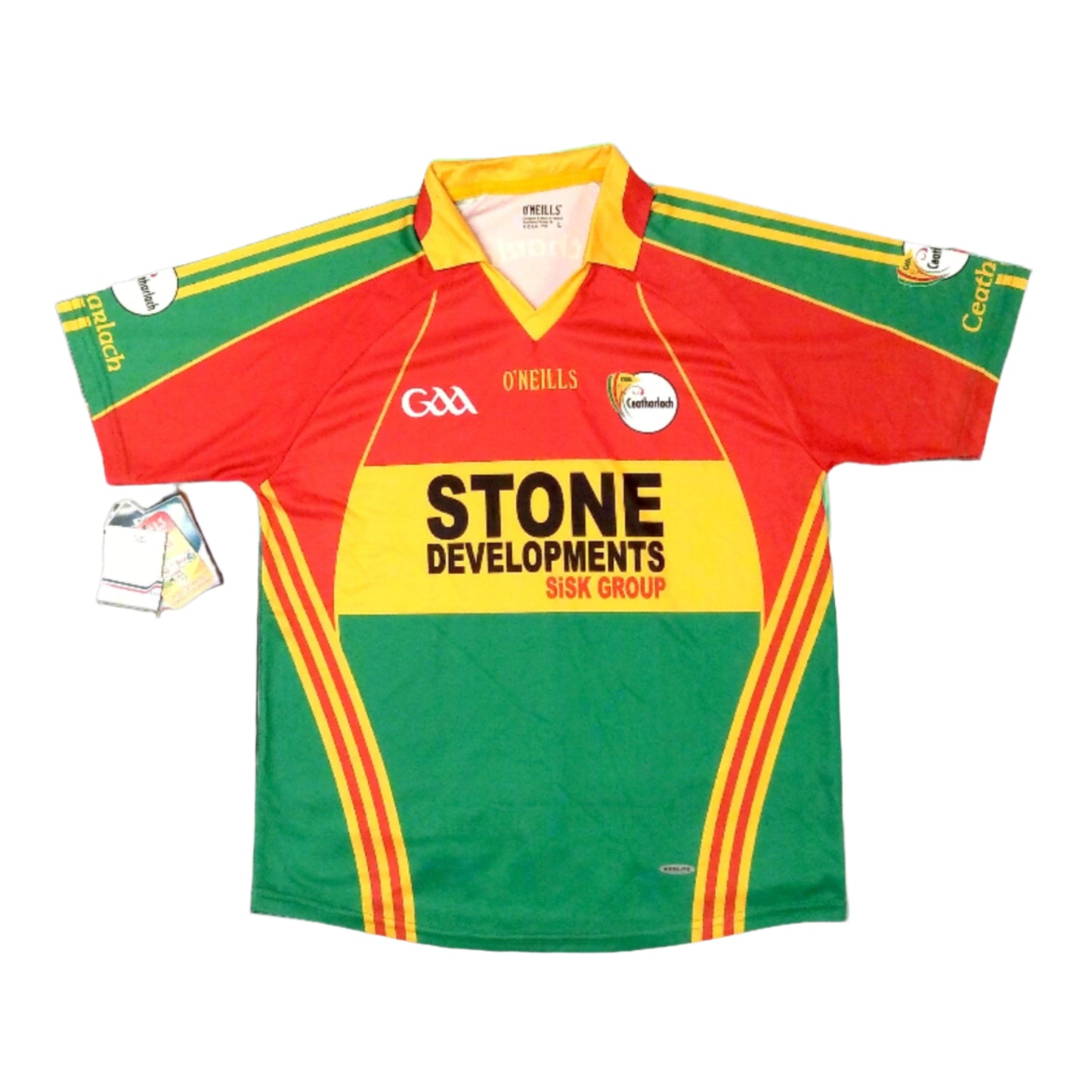 Vintage GAA Jersey Shirt O'Neills carlow 2008 garlic football stone developments
