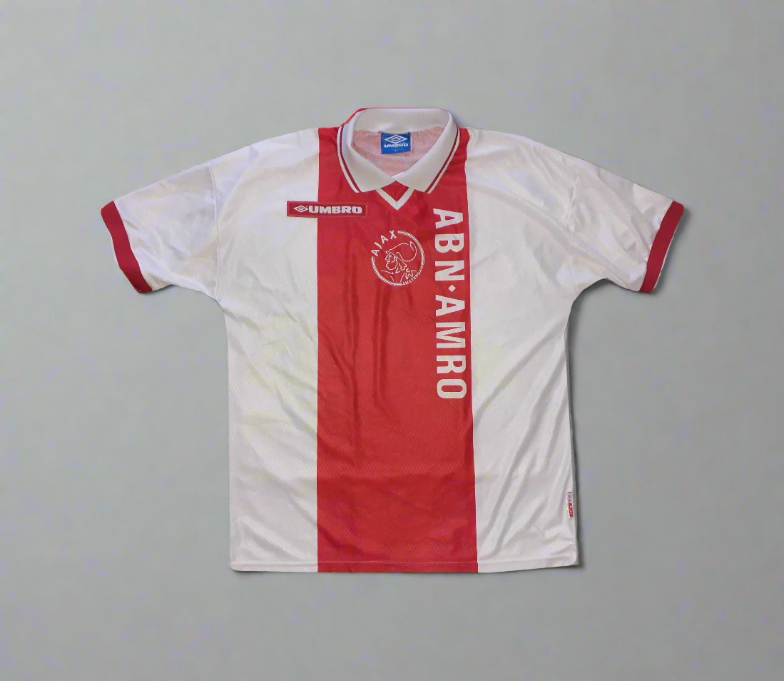 Ajax Football Short Sleeve Home Jersey 1997 / 98 Umbro Unisex Adults ABN Amro Ajax Amster Dam Netherlands Holland Jersey Shirt Vintage Retro SHIRTS V SKINS