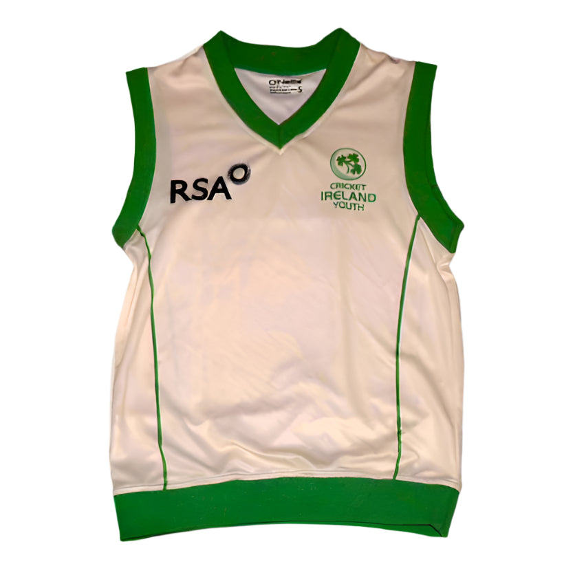 Ireland Cricket Sleeveless Home Sweatshirt 2010s O'Neills Plaxico Burress Unisex Adults RSA Ireland Cricket Test 20 20 One Day International Whites SHIRTS V SKINS