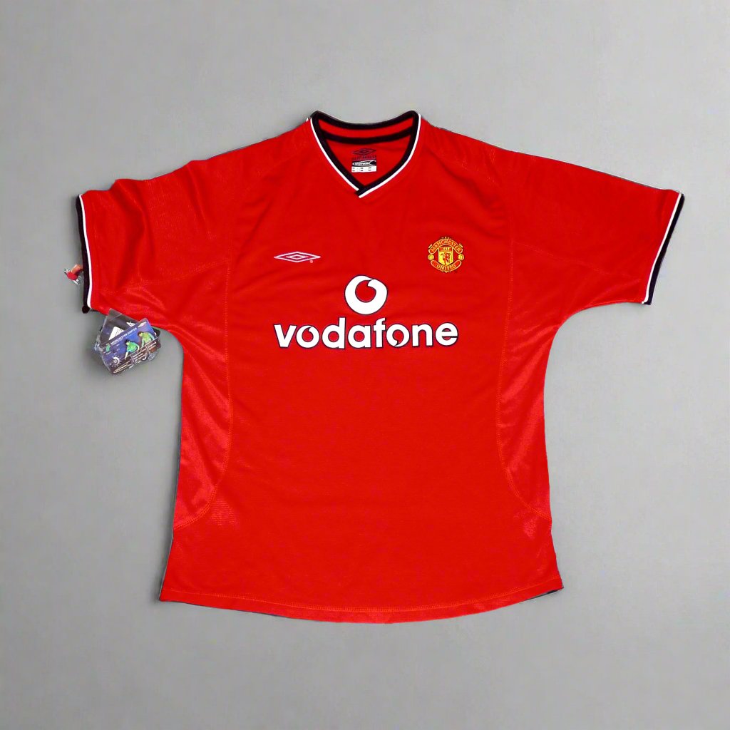 Manchester United Football Short Sleeve Home Jersey 2000 / 01 Umbro Unisex Adults Vodafone Manchester United Man Utd Red Devils Premier League old trafford vintage retro SHIRTS V SKINS a