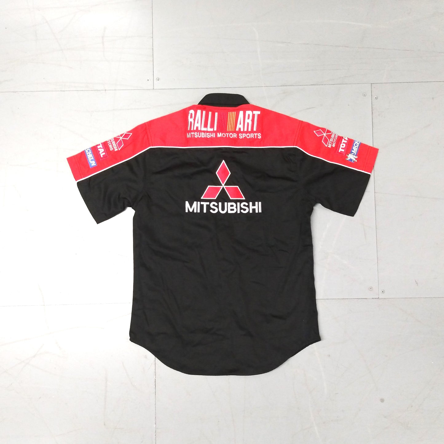 Mitsubishi Motors RalliArt Motorsports Short Sleeve Casual Shirt 2020s Mitsubishi Unisex Adults Total Michelin Rally motor racing formula one superbikes TT SHIRTS V SKINS