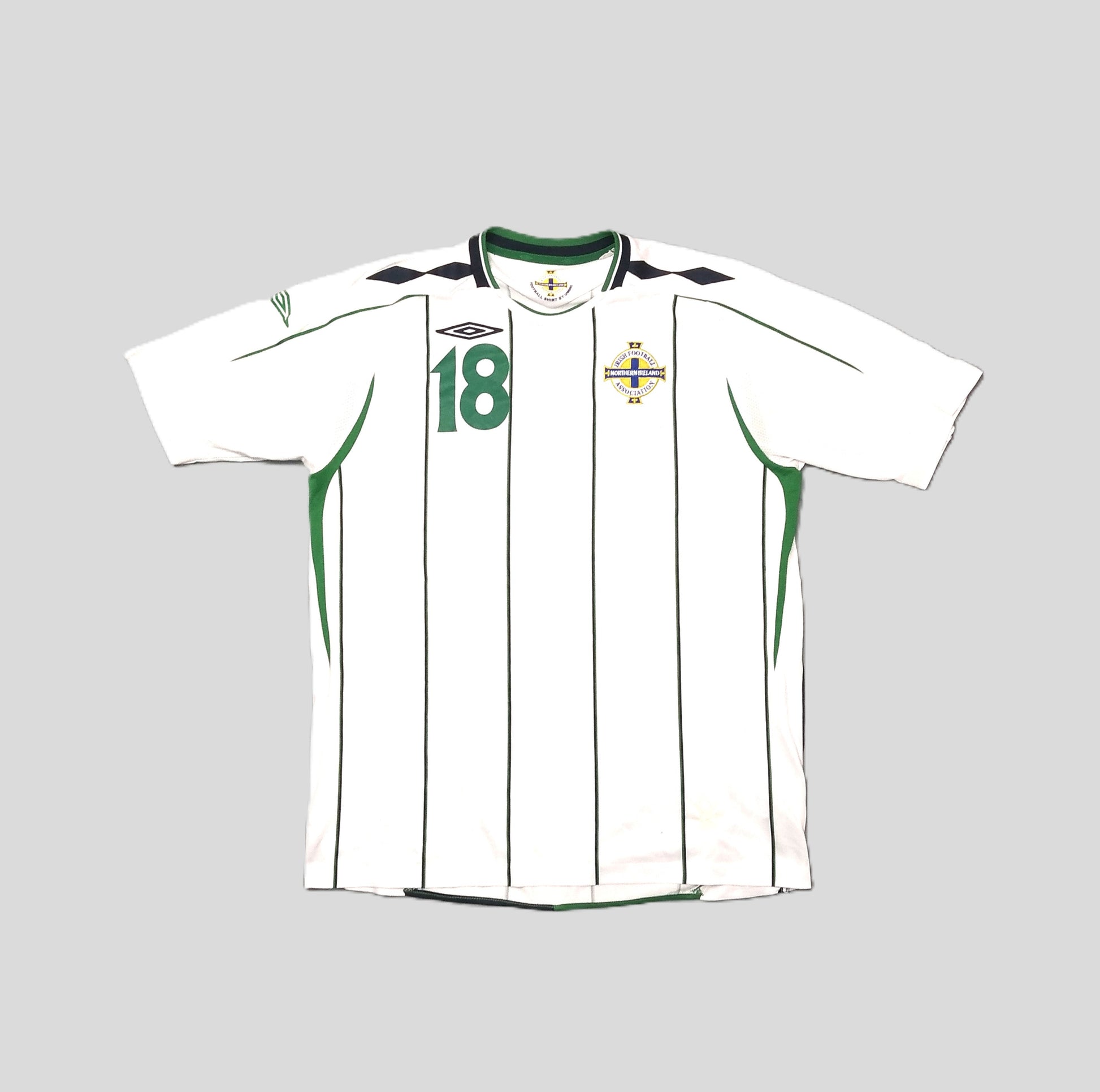 Northern Ireland  Football  Short Sleeve  Away  Jersey  2008 / 09  Umbro  Player Issue   Unisex Adults     #18  Sponsorless  Northern Ireland Norn Iron Football Soccer GAWA Belfast Windsor Park Vintage Retro  SHIRTS V SKINS   