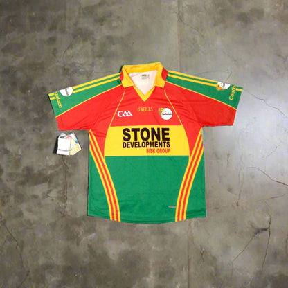 Vintage GAA Jersey Shirt O'Neills  carlow 2008 garlic football stone developments