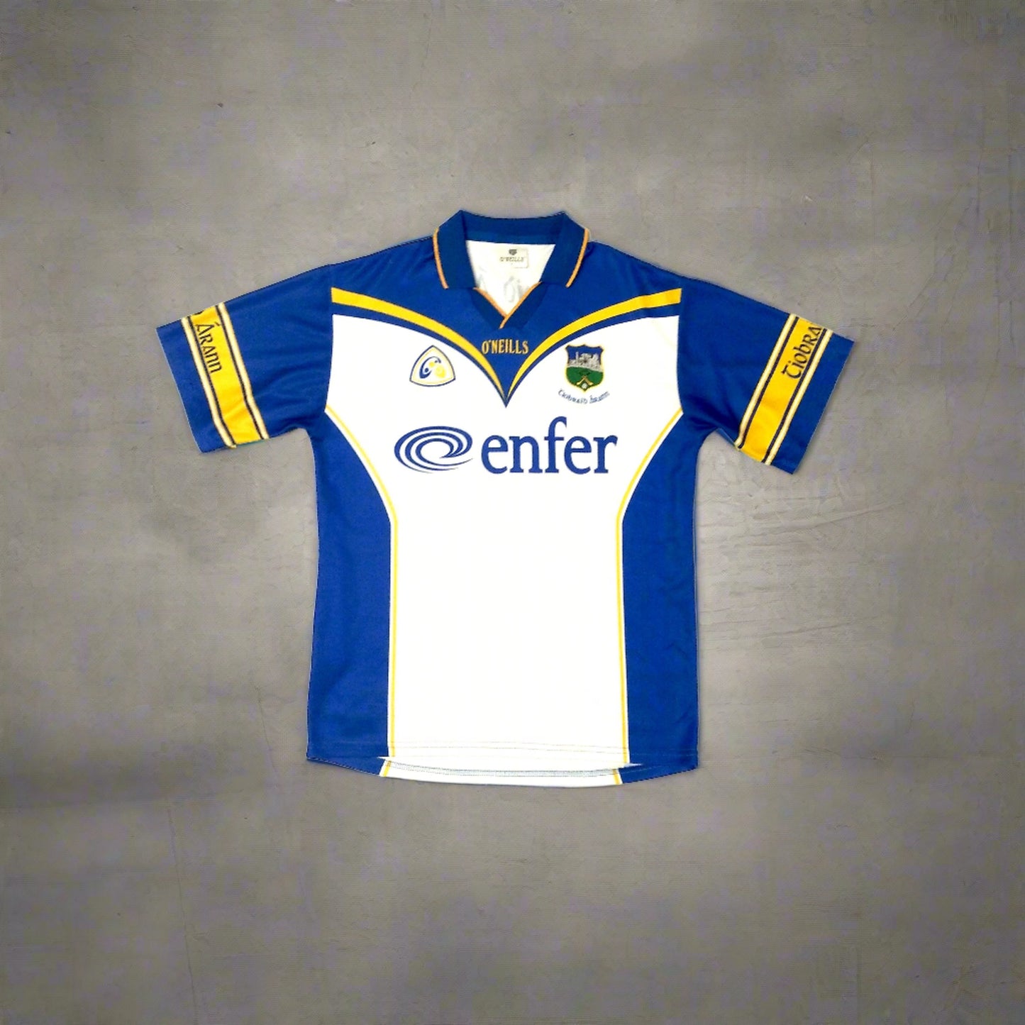 Vintage GAA Jersey Shirt O'Neills  Gaelic Hurling Retro 2000s  tipperary player issue white goalkeeper enfer o'neills