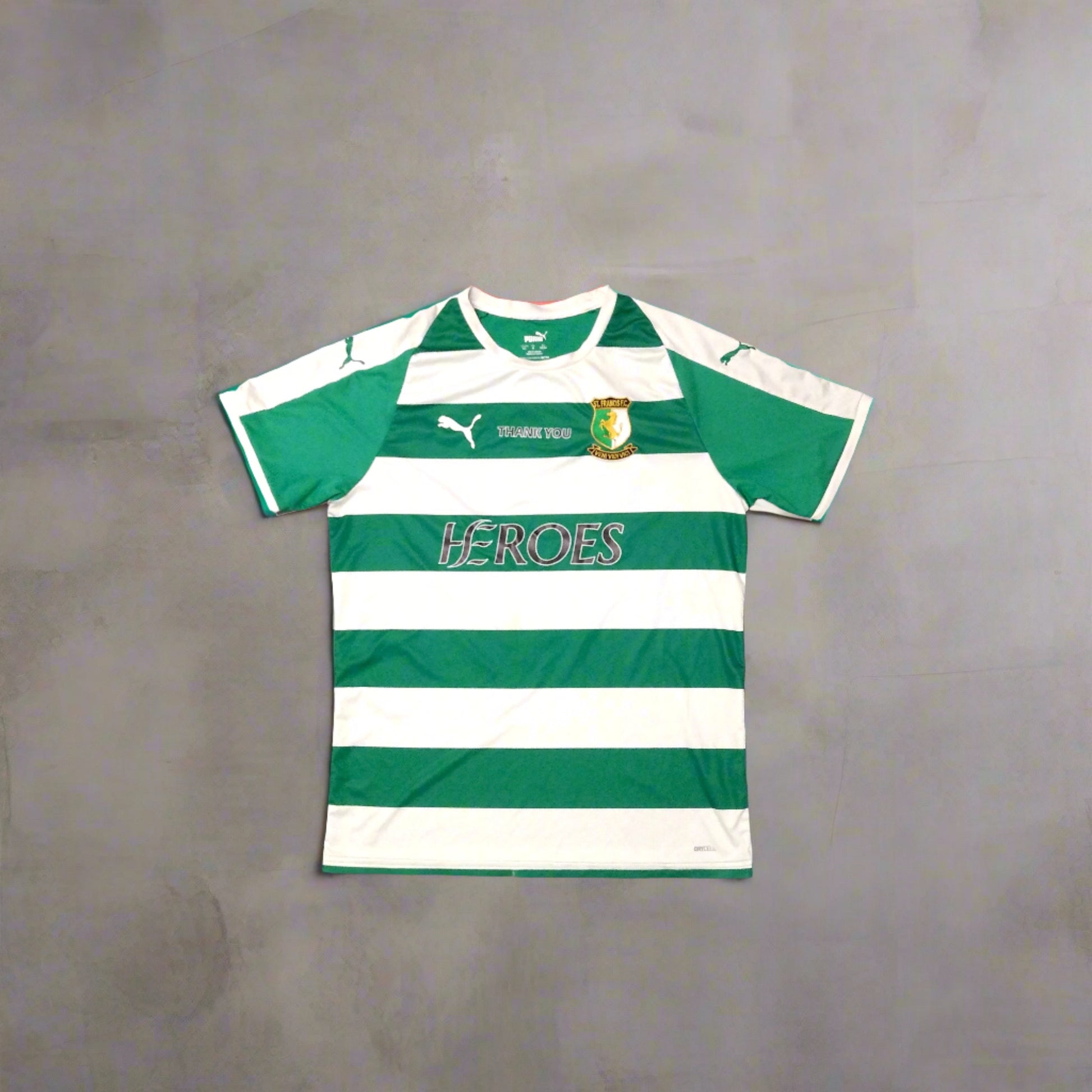 St Francis FC Player Issue Football 2022 Jersey Puma (L) dublin ireland soccer shirt green white celtic