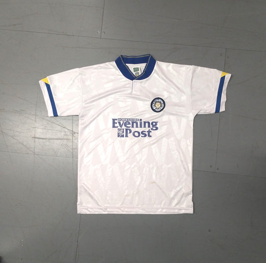 Leeds United 1990 / 91 Football Jersey Score Draw (L) Retro  [Good]