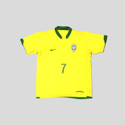 Brazil Football  Short Sleeve  Home  Jersey  2006 / 07  Nike  Robinho   Unisex Adults  Vintage   #7    SHIRTS V SKINS   