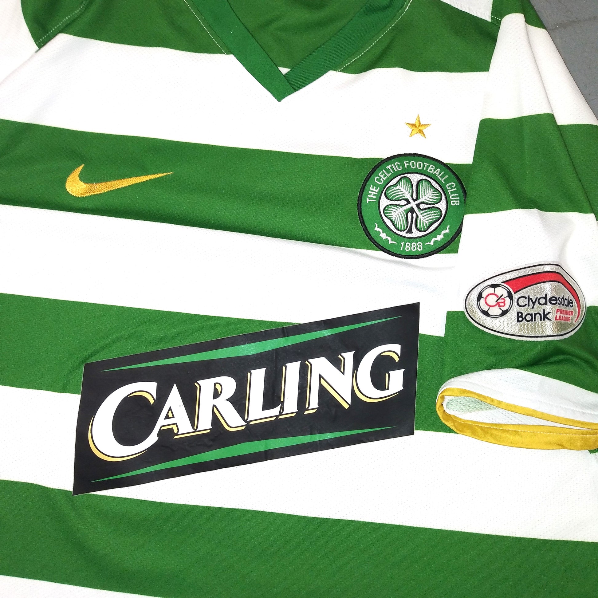 Celtic FC Football  Short Sleeve  Home  Jersey  2009 / 10  Nike  Diomansy Kamara   Unisex Adults  Player Issue   #11  Carling  Hoops celtic hail hail glasgow scotland ireland Eire Senegal  SHIRTS V SKINS   