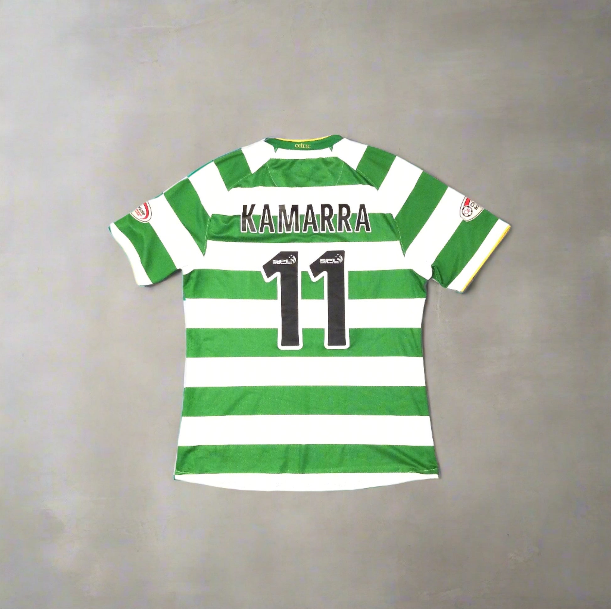 Celtic FC Football  Short Sleeve  Home  Jersey  2009 / 10  Nike  Diomansy Kamarra   Unisex Adults  Player Issue   #11  Carling  Hoops celtic hail hail glasgow scotland ireland Eire Senegal  SHIRTS V SKINS   