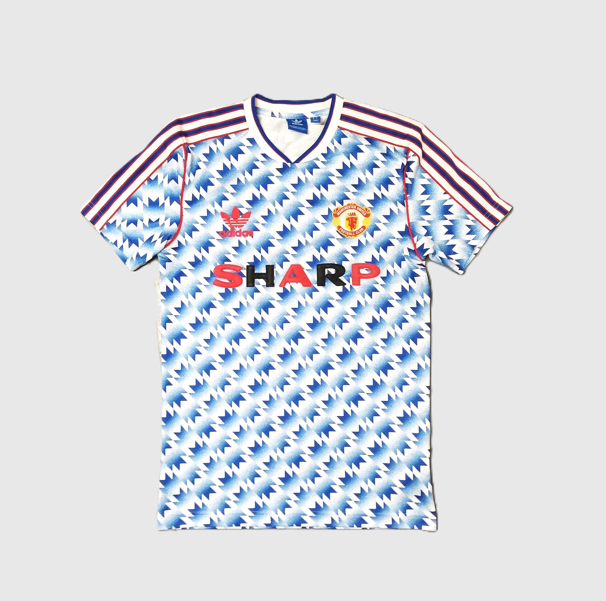 Manchester United Football  Short Sleeve  Away  Jersey  1990 / 91  adidas     Unisex Adults  Retro     Sharp  Manchester United Man Utd Red Devils Premier League old trafford vintage retro  SHIRTS V SKINS   