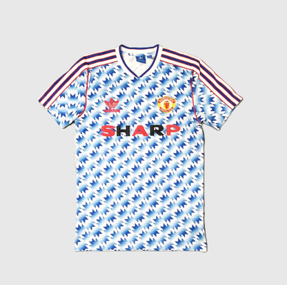 Manchester United Football  Short Sleeve  Away  Jersey  1990 / 91  adidas     Unisex Adults  Retro     Sharp  Manchester United Man Utd Red Devils Premier League old trafford vintage retro  SHIRTS V SKINS   