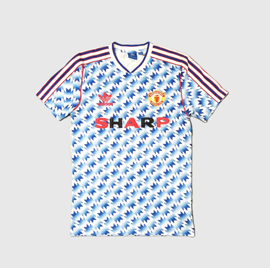 Manchester United Football  Short Sleeve  Away  Jersey  1990 / 91  adidas     Unisex Adults  Retro     Sharp  Manchester United Man Utd Red Devils Premier League old trafford vintage retro  SHIRTS V SKINS   