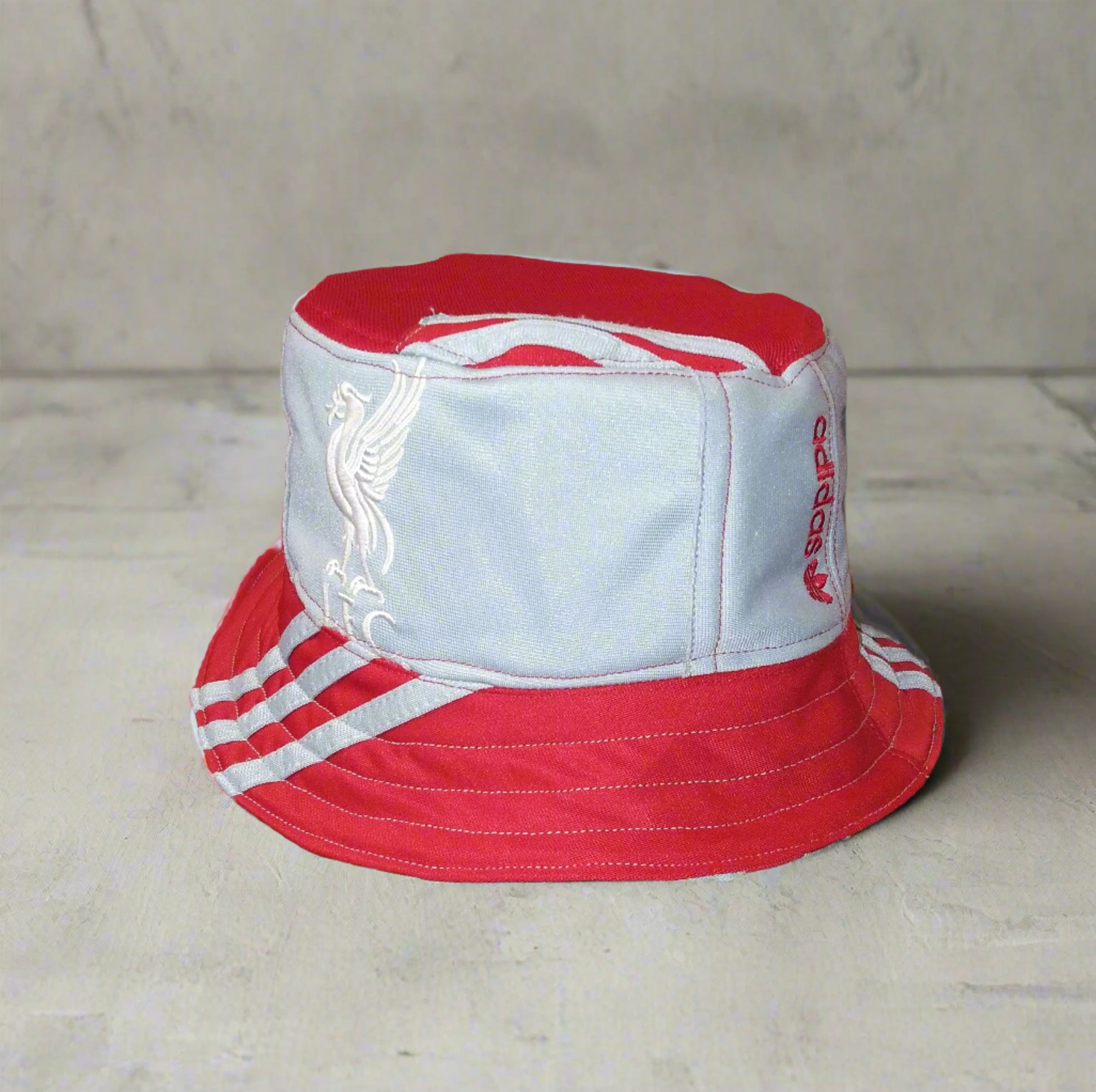 Liverpool FC Football    Casual  Bucket Hat  1980s  adidas  Upcycled   Unisex Adults  Retro       Liverpool LFC YNWA Mersyside Anfield Red Vintage retro  SHIRTS V SKINS   