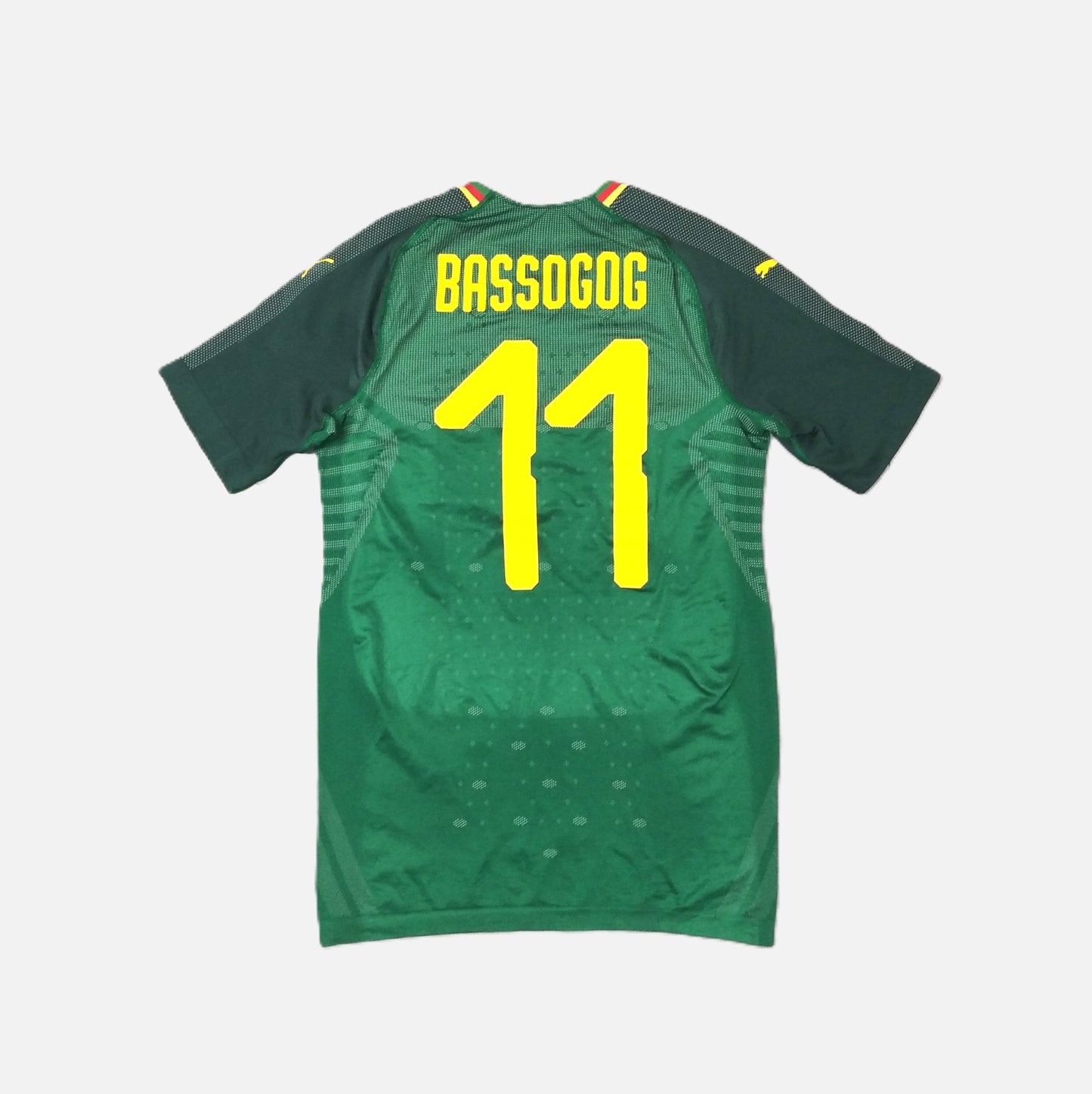 Cameroon Football  Short Sleeve  Home  Jersey  2018 / 19  Puma  Bassogog   Unisex Adults  Player Issue   #11    Cameroon Football Soccer Africa World Cup Vintage Retro  SHIRTS V SKINS   