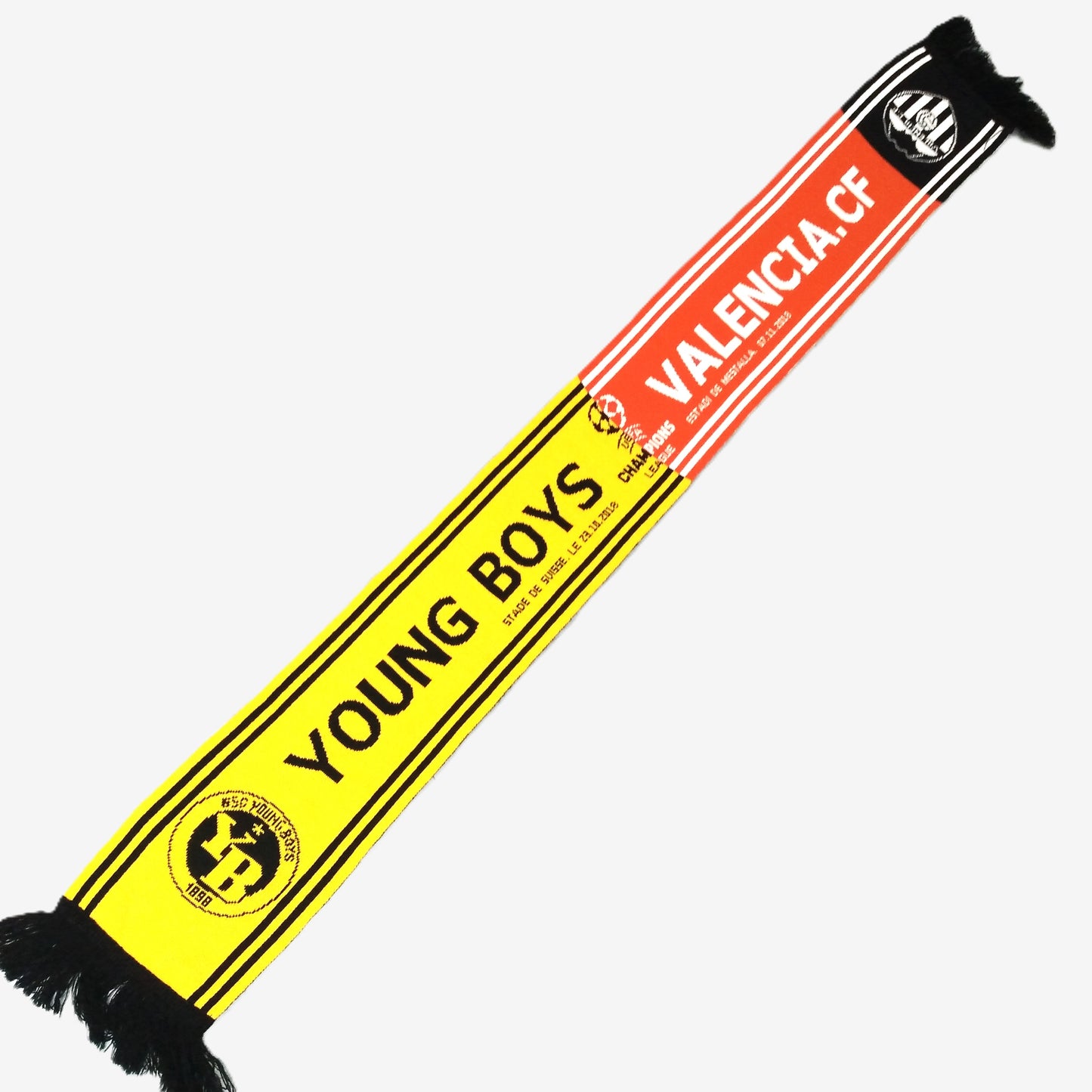 Valencia v Young Boys Half and Half 2018 / 19 Football Scarf  [Very Good]