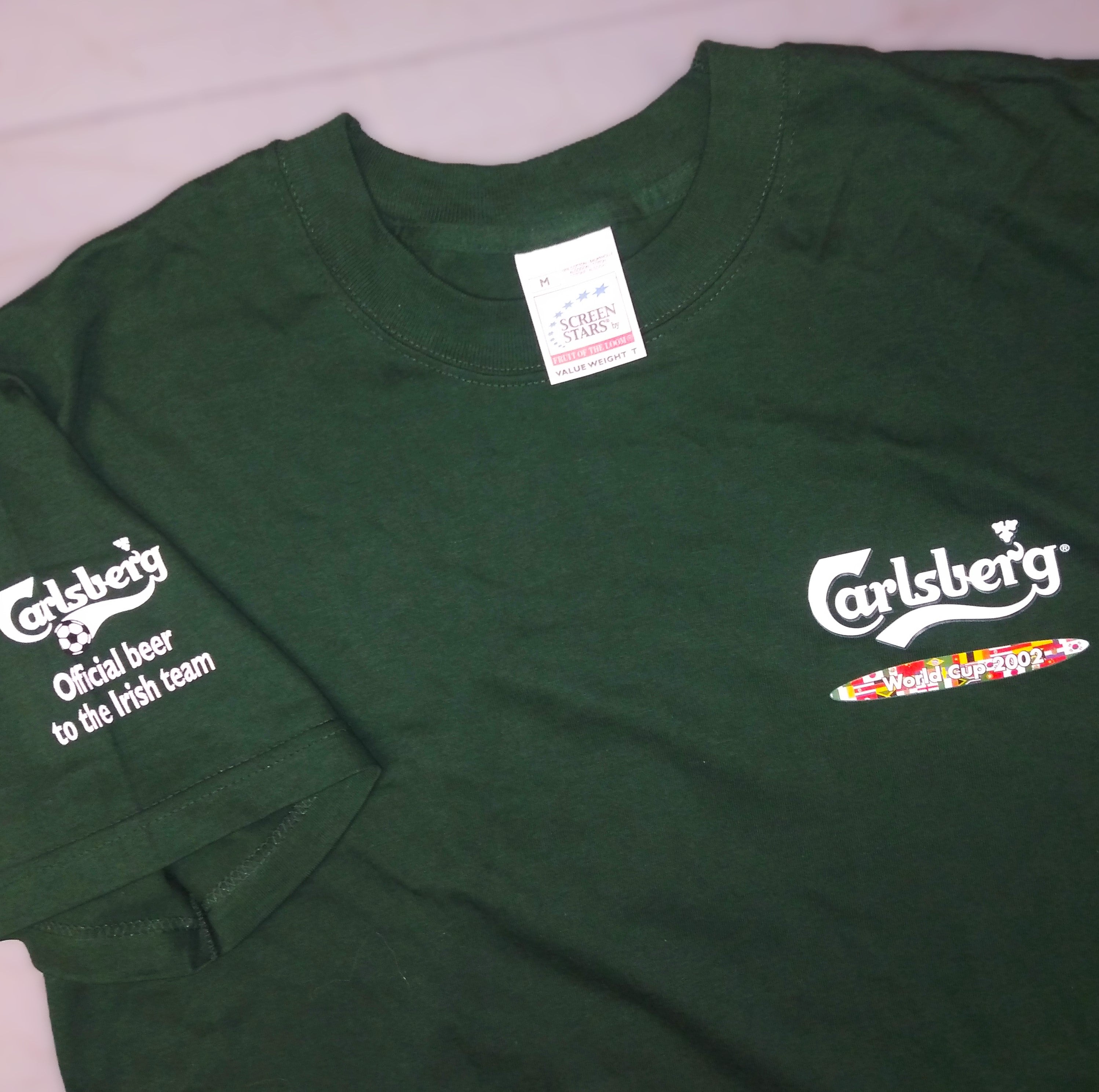 Carlsberg World Cup 2002 2002 Football T Shirt Screen Stars M Excel SHIRTS V SKINS
