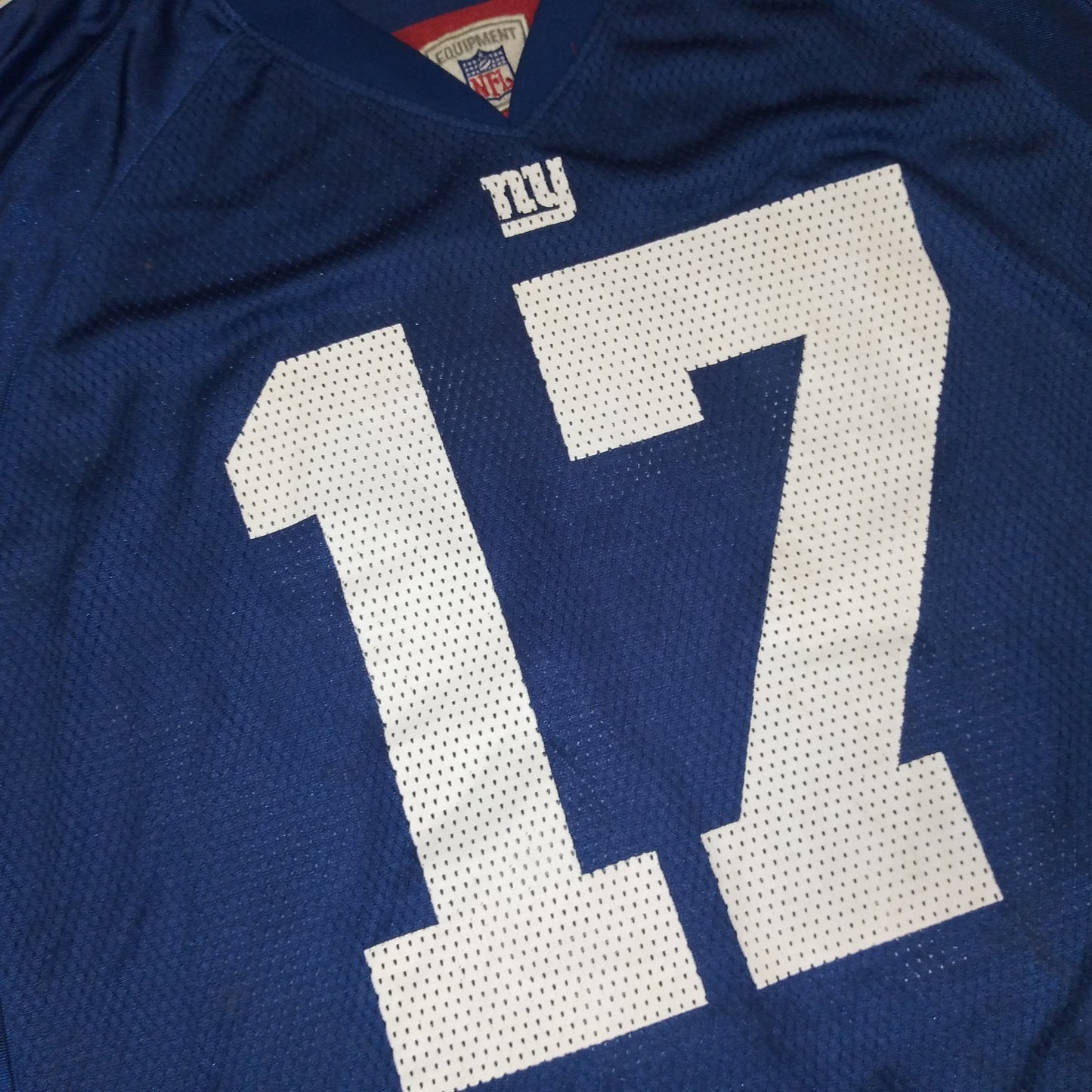 New York Giants 2007 / 08 American Football Jersey Reebok (L) Plaxico Burress #17 [Fair]