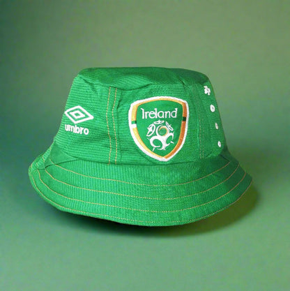 Republic of Ireland 2014 / 15 Football Bucket Hat♻️ Umbro (M) Upcycled  [Excellent]