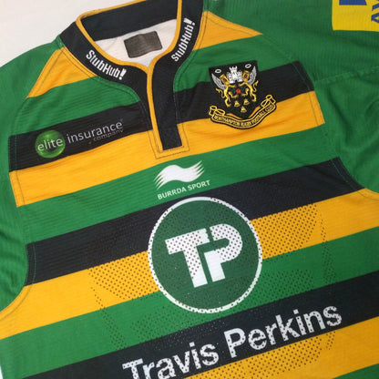 Northampton Saints 2015 / 16 Rugby Jersey Burrda Sport (S)   [Very Good]