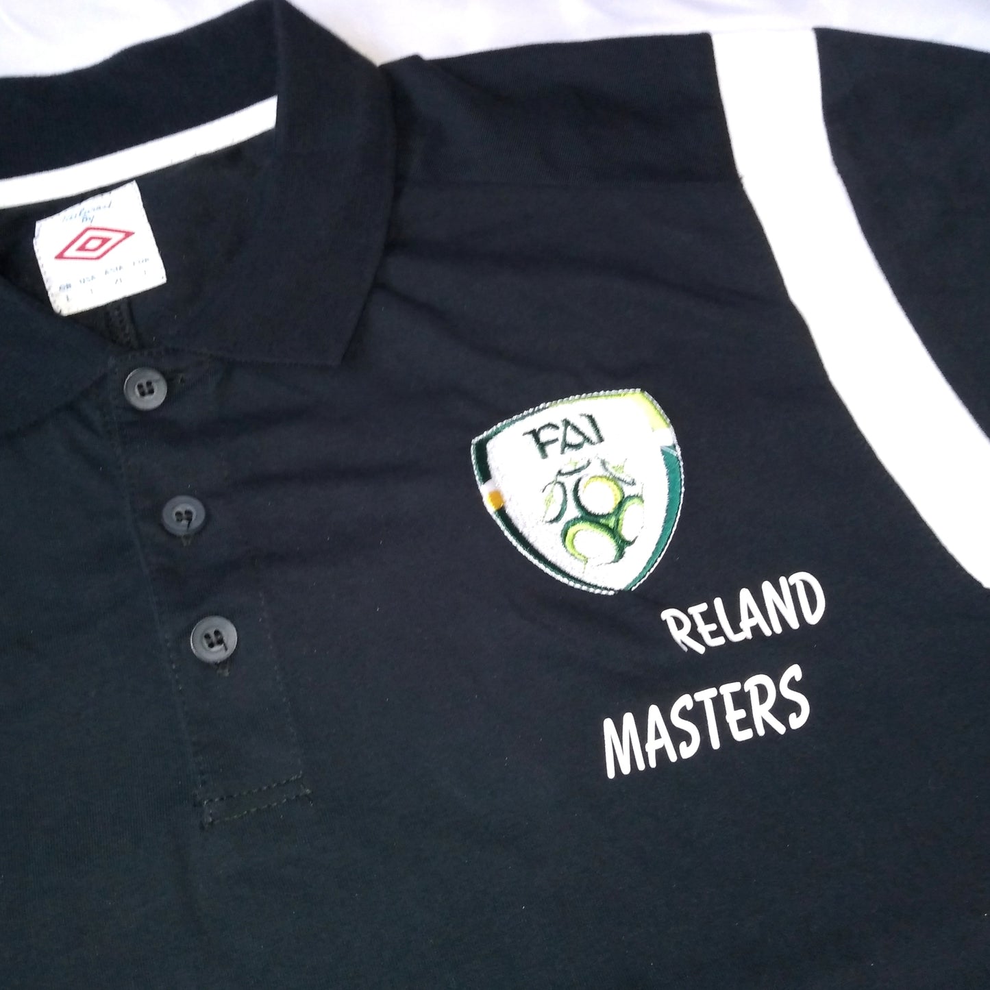 REpublic of Ireland  2011 / 12 Football Polo Shirt Umbro (L) Team Issue BK [Fair]