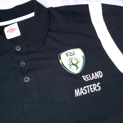 REpublic of Ireland  2011 / 12 Football Polo Shirt Umbro (L) Team Issue BK [Fair]