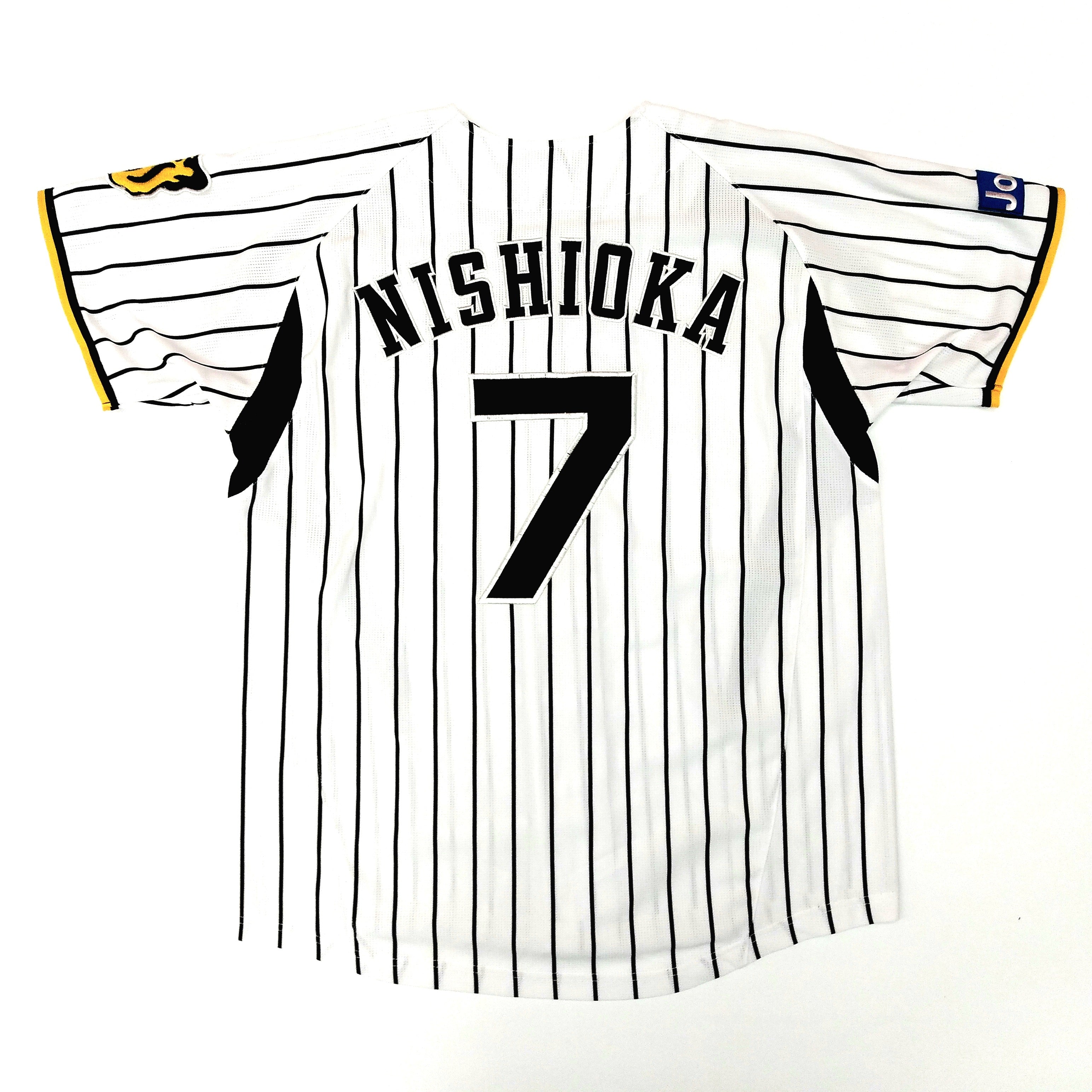 Tigers ユニフォーム Nishioka 7 Retro NPB Hanshin Tigers Tsuyoshi Nishioka Pin Stripe Baseball