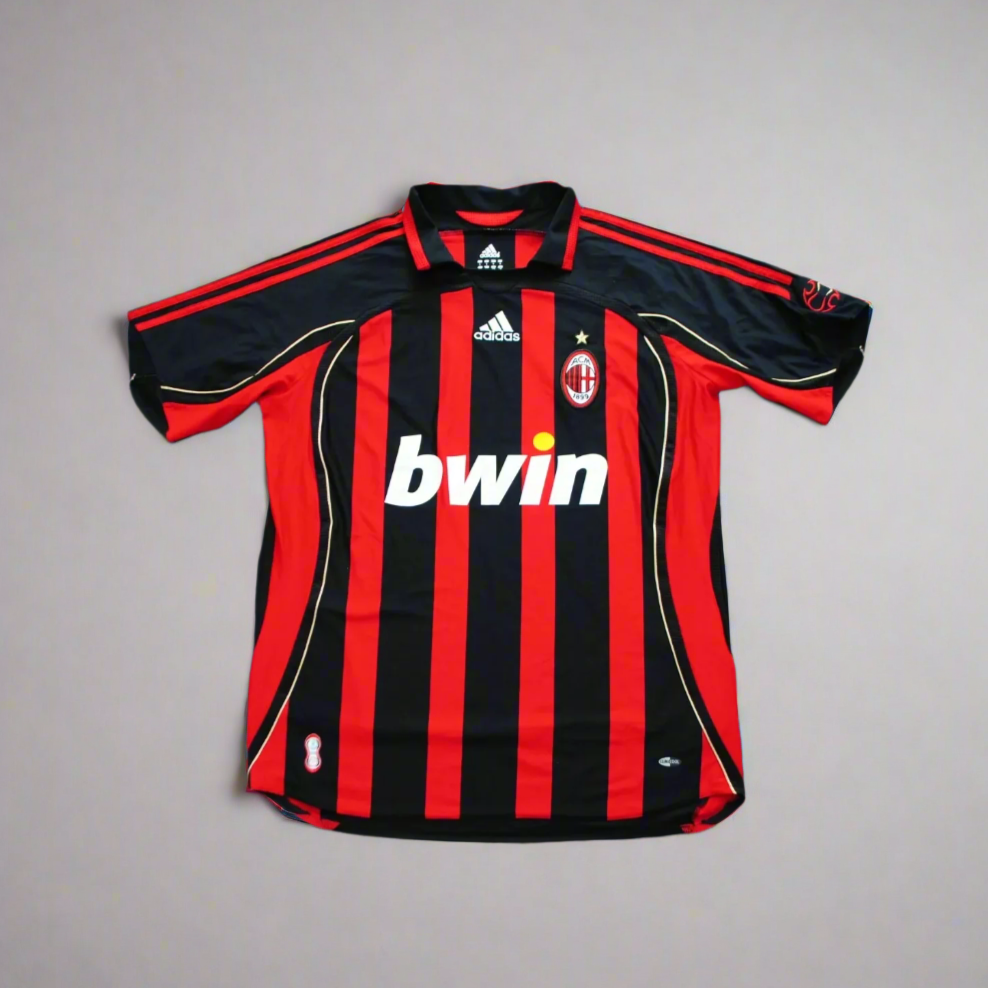 AC Milan Football  Short Sleeve  Home  Jersey  2006 / 07  adidas     Unisex Adults       Bwin  AC Milan Milano Italy Italia Serie A Jersey Shirt Vintage Retro  SHIRTS V SKINS   