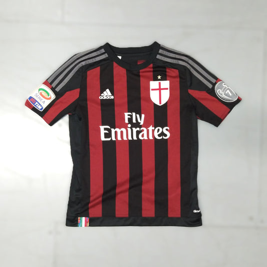 AC Milan Football  Short Sleeve  Home  Jersey  2015 / 16  adidas  Mexes   Kids     #5  Fly Emirates  AC Milan Milano Italy Italia Serie A  SHIRTS V SKINS   
