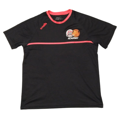 A black and red Bohemian FC Academy football jersey laid flat on a surface.