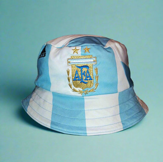 Argentina Football    Home  Bucket Hat  2008 / 09  adidas  Upcycled   Unisex Adults       Sponsorless  bucket hat festival vintage retro upcycled recycled rave cap headware   SHIRTS V SKINS   