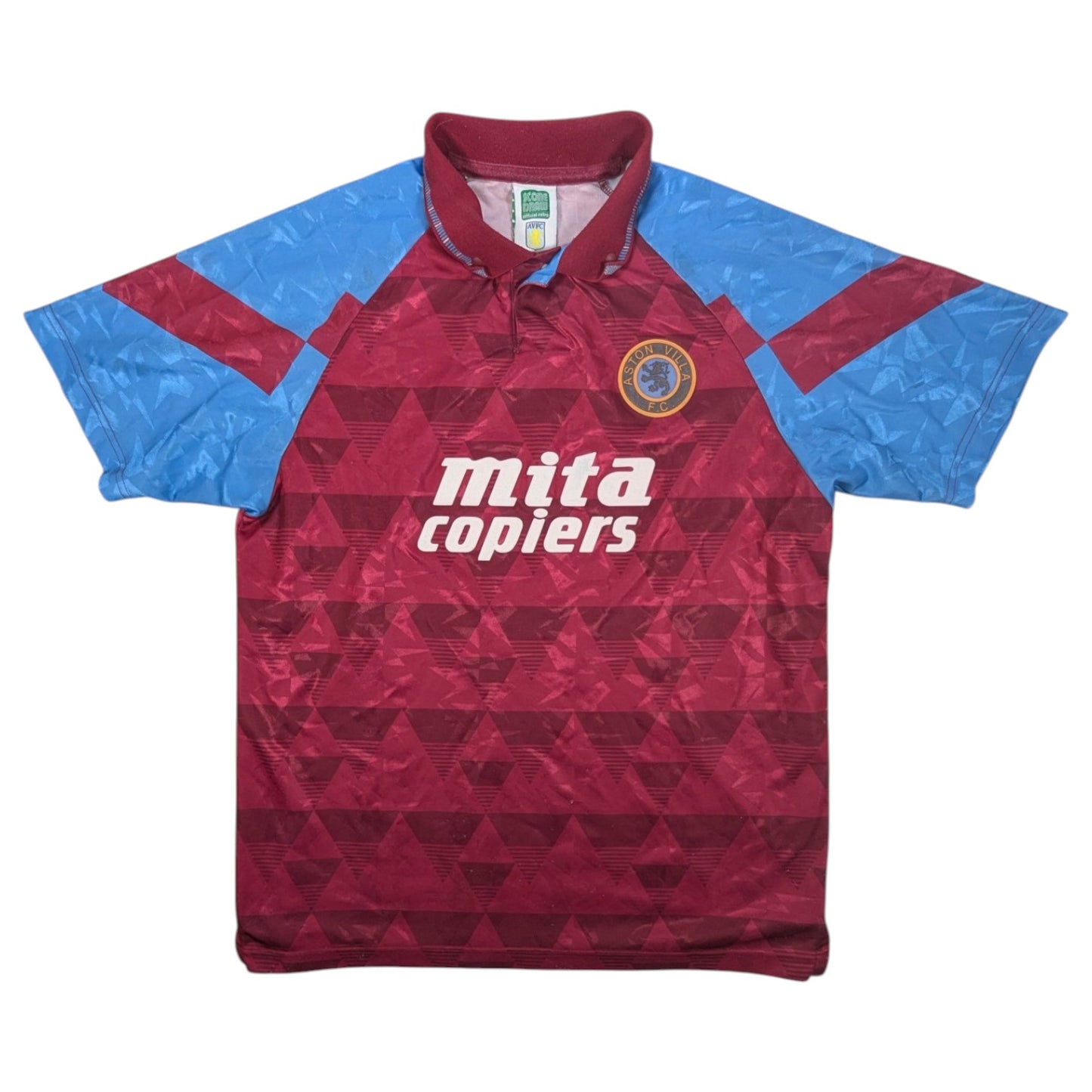 Aston Villa Score Draw Home Football Jersey Retro 1990 (L) [Fair]

