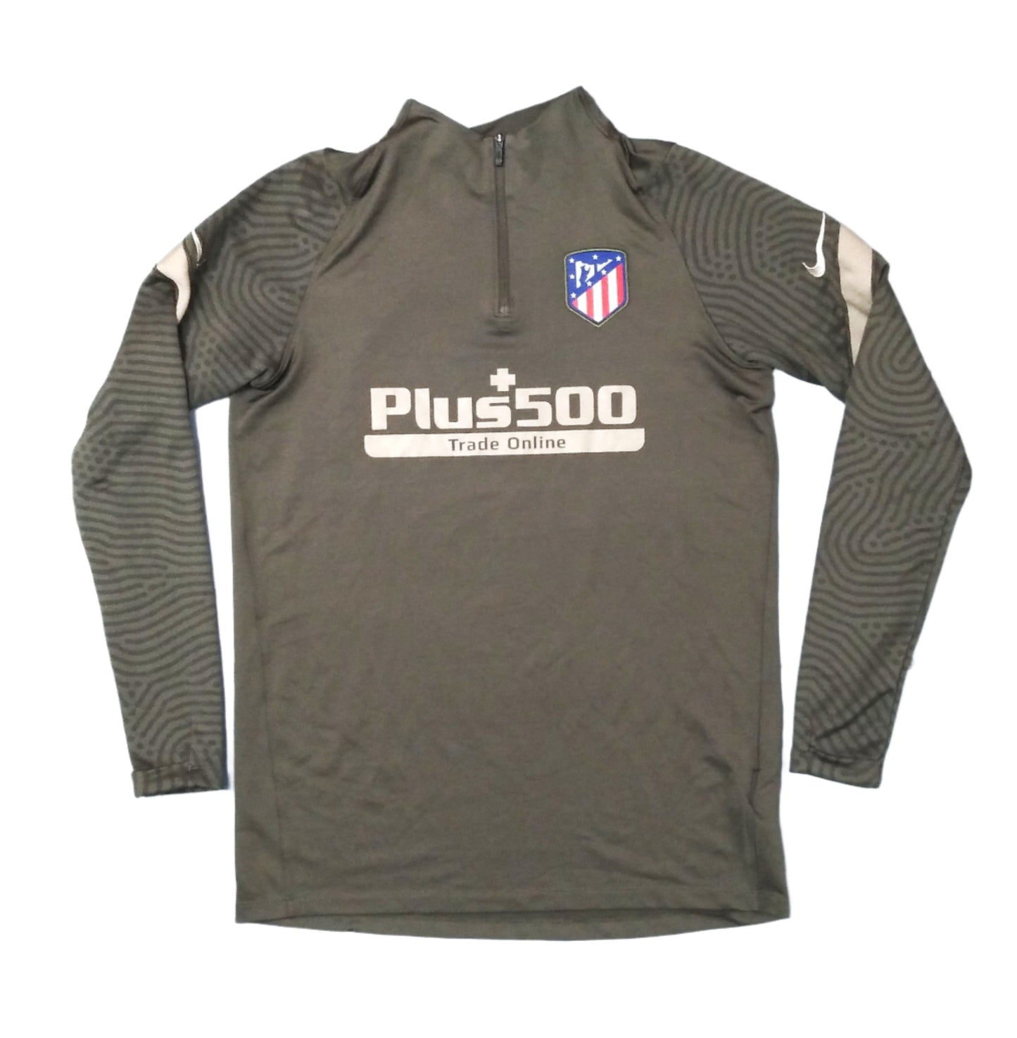 Atletico Madrid 2020 / 21 football sweatshirt with long sleeves, predominantly gray with sponsor logo, size medium.