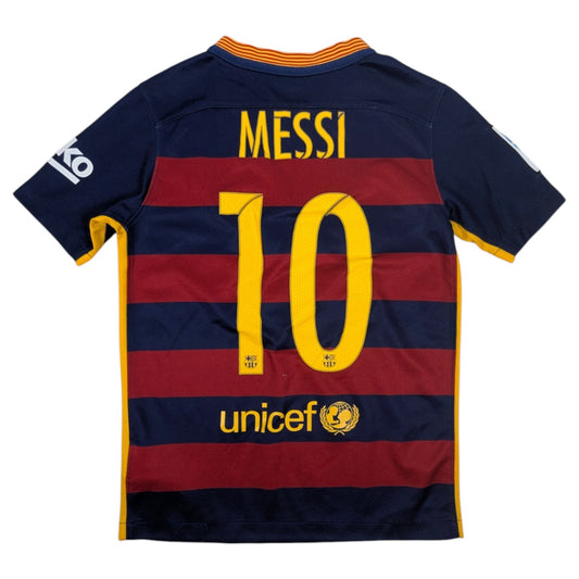 Barcelona Nike Home Football Jersey 2015 Messi #10 (8-10 Years) [Good]