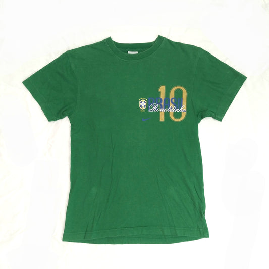Brazil Football  Short Sleeve  Casual  Jersey  2000s  Nike  Ronaldinho   Teens     #10    Brazil Brasil Football Soccer Jersey Shirt Camisa Vintage Retro  SHIRTS V SKINS   