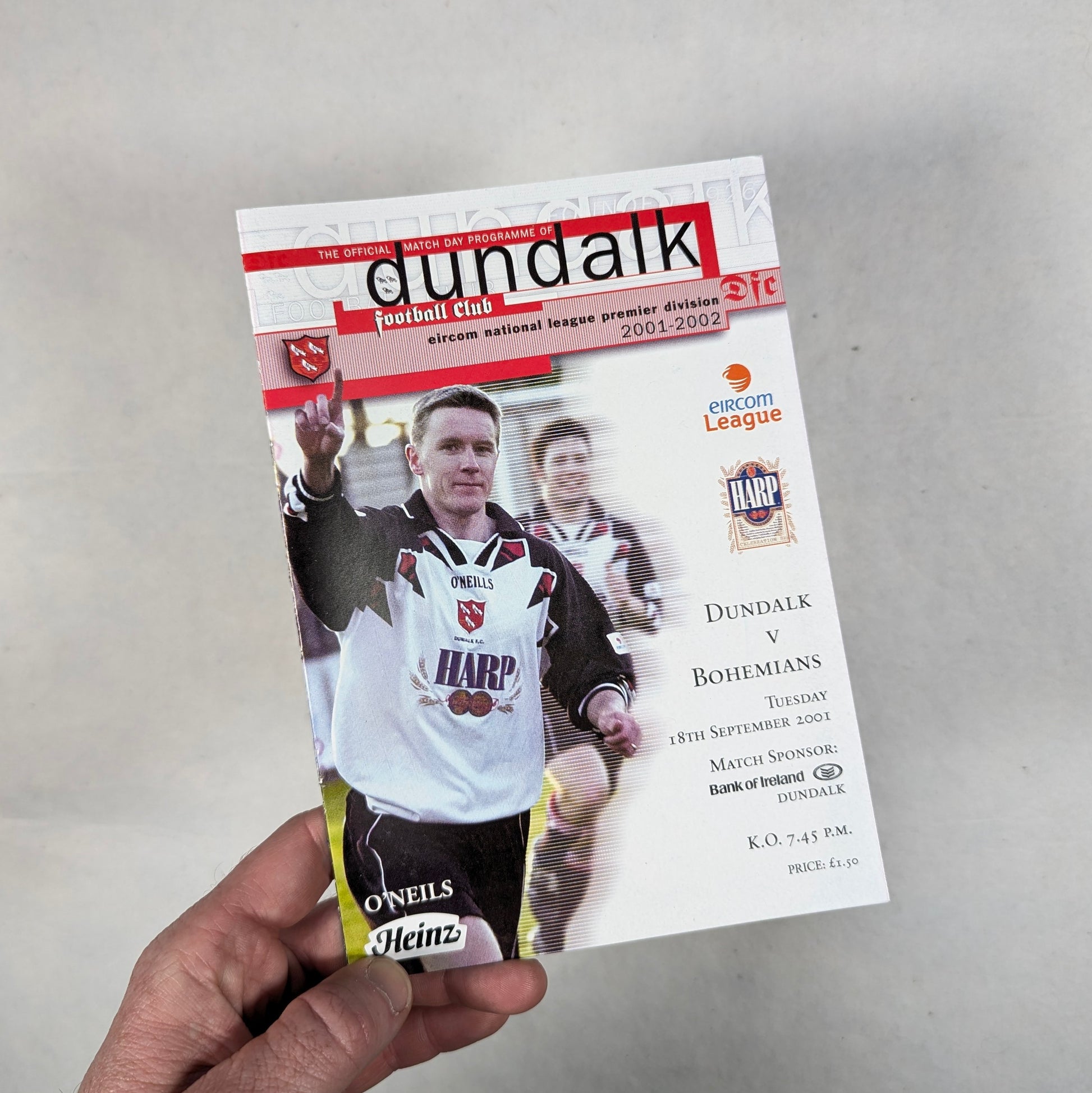 Dundalk v Bohemians Eircom League Football Programme 2001 