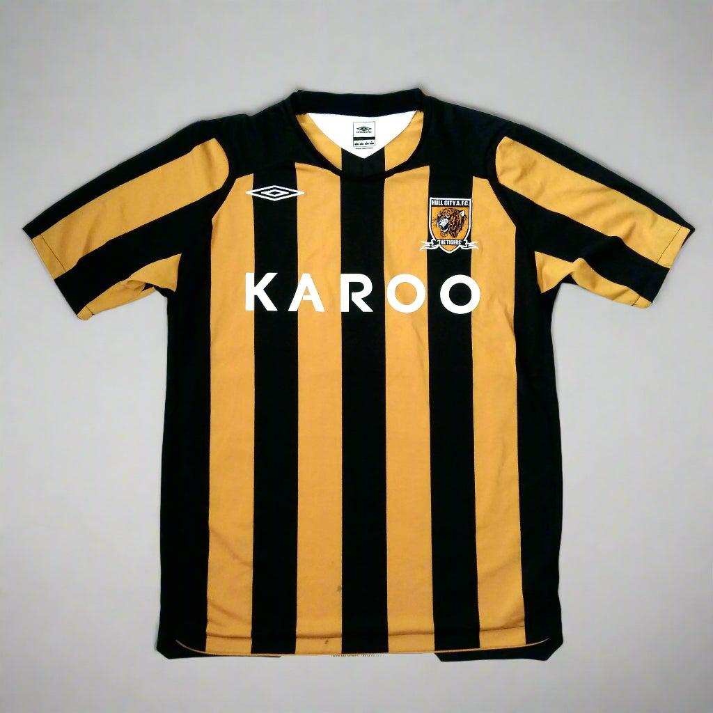 Hull City Football  Short Sleeve  Home  Jersey  2008 / 09  Umbro     Unisex Adults       Karoo  Hull City FC Tigers Football Soccer Jersey Shirt England Vintage Retro  SHIRTS V SKINS   
