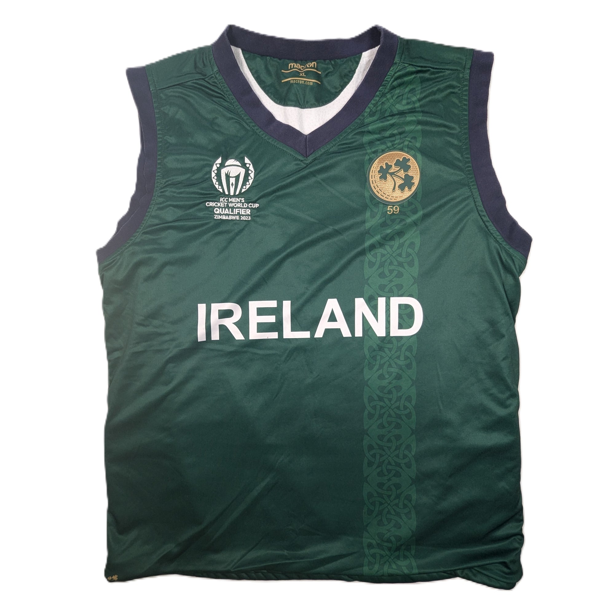 Ireland Player Issue Macron Home Cricket Sweatshirt 2023 Gareth Delany #64 (XL) 
