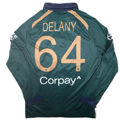 Ireland Player Issue Macron Home Cricket Jersey 2024 Gareth Delany #64 (XL)