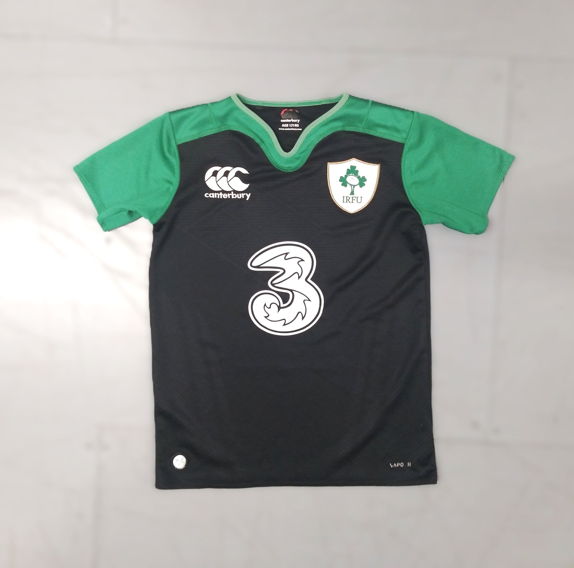 Ireland Rugby  Short Sleeve  Away  Jersey  2015 / 16  Canterbury     Kids       3 Three  Ireland Rugby Eire Irish IRFU   SHIRTS V SKINS   