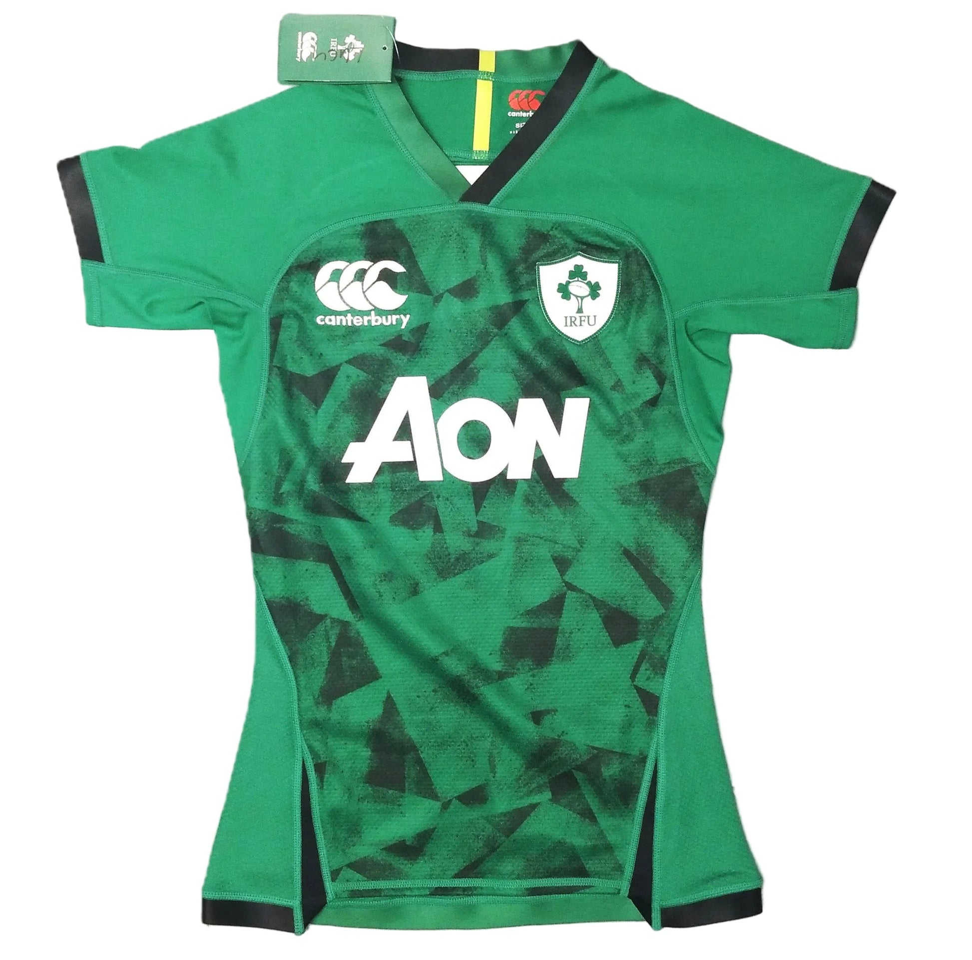 Ireland Rugby  Short Sleeve  Home  Jersey  2020 / 21  Canterbury     Womens  Test Fit   #23  AON  