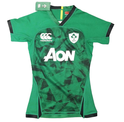 Ireland Rugby  Short Sleeve  Home  Jersey  2020 / 21  Canterbury     Womens  Test Fit   #23  AON  
