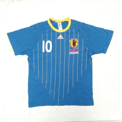 Japan Football  Short Sleeve  Casual  Jersey  2008 / 09  adidas     Unisex Adults     #10  Kirin  Japan Football Soccer Vintage retro Samurai Blue Nihon  SHIRTS V SKINS   