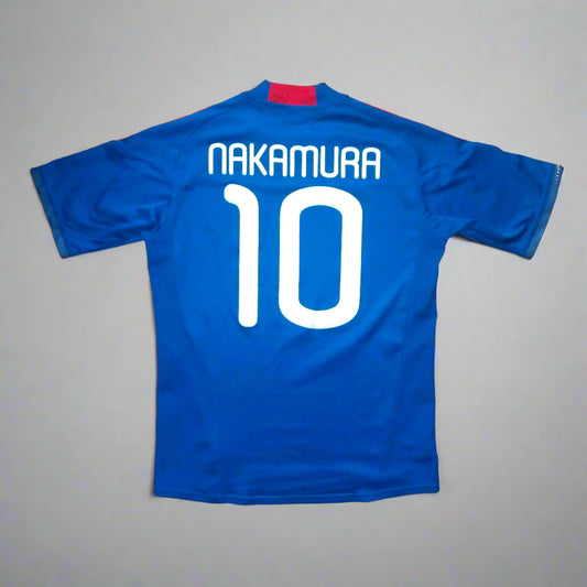 Japan Football  Short Sleeve  Home  Jersey  2010 / 11  adidas  Shunsuke Nakamura   Unisex Adults     #10  Sponsorless  Japan Football Soccer Vintage retro Samurai Blue Nihon  SHIRTS V SKINS   