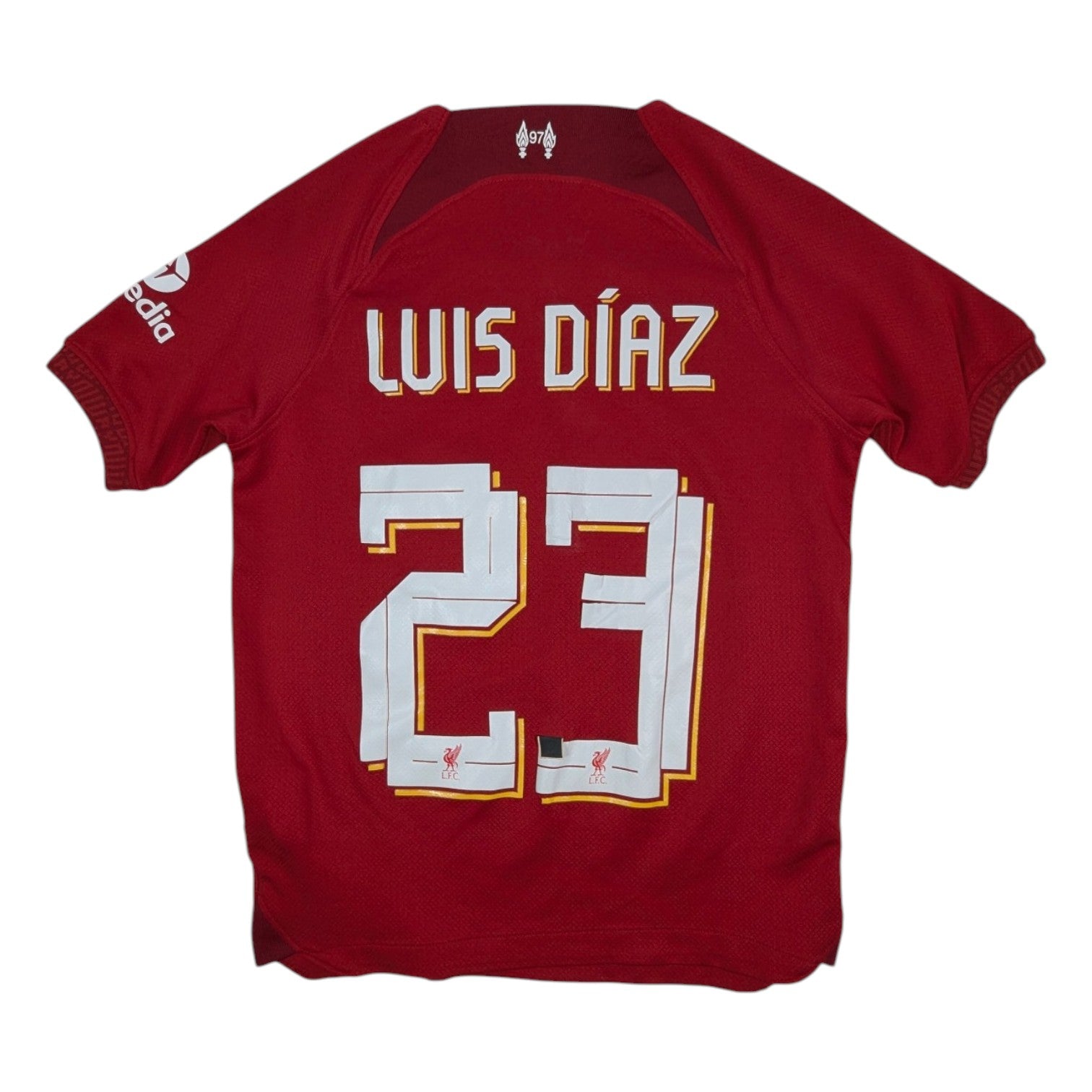 Liverpool Nike Home Football Jersey 2022 Diaz #23 (7-8 Years)