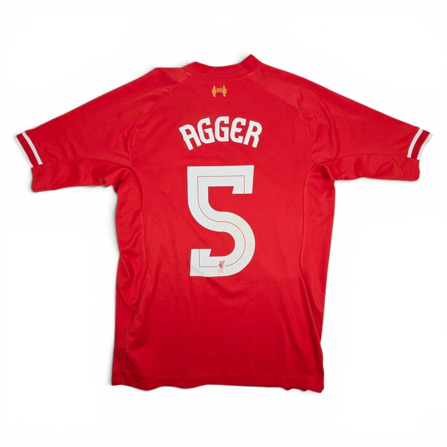 Liverpool Warrior Home Football Jersey 2013 Agger #5 (M)