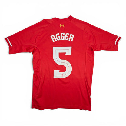 Liverpool Warrior Home Football Jersey 2013 Agger #5 (M)
