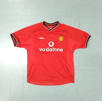 Manchester United Football  Short Sleeve  Home  Jersey  2000 / 01  Umbro     Unisex Adults       Vodafone  Manchester United Man Utd Red Devils Premier League old trafford vintage retro  SHIRTS V SKINS   