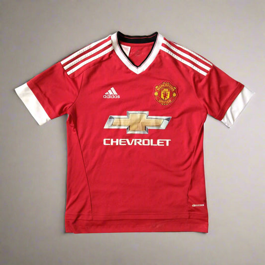 Manchester United Football  Short Sleeve  Home  Jersey  2015 / 16  adidas     Teens       Chevrolet  Manchester United Man Utd Red Devils Premier League old trafford vintage retro  SHIRTS V SKINS   