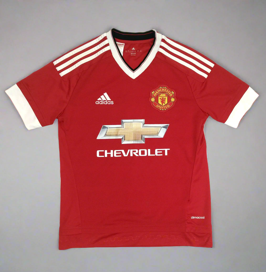 Manchester United Football  Short Sleeve  Home  Jersey  2015 / 16  adidas     Teens       Chevrolet  Manchester United Man Utd Red Devils Premier League old trafford vintage retro  SHIRTS V SKINS   
