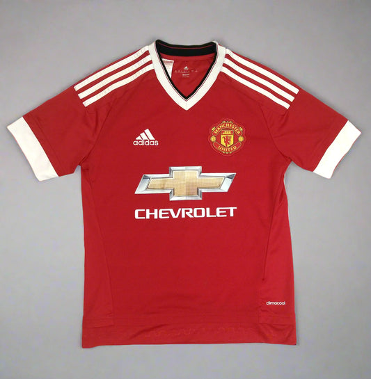 Manchester United Football  Short Sleeve  Home  Jersey  2015 / 16  adidas     Teens       Chevrolet  Manchester United Man Utd Red Devils Premier League old trafford vintage retro  SHIRTS V SKINS   